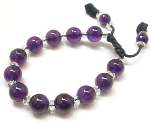 Amethyst Clear Quartz Beads Bracelet