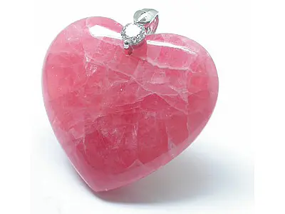 Rhodochrosite Pendant in Heart Shape