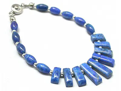 Lapis and Silver Pharaoh Bracelet