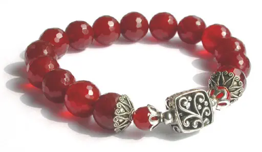 Agate and Silver Bracelet