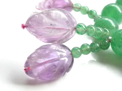 Aventurine with Amethyst and Silver Bracelet