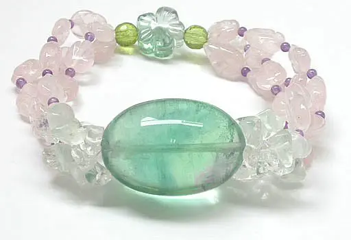 Fluorite Bracelet with Rose Quartz