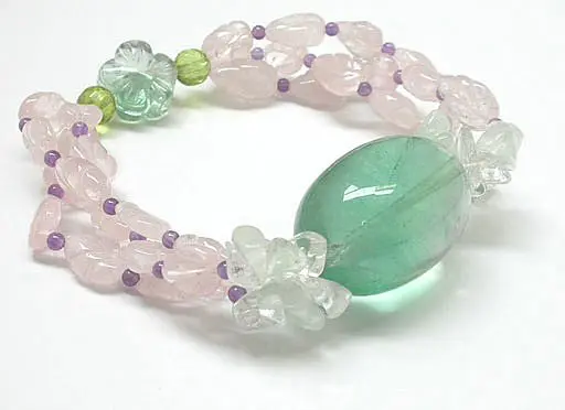 Fluorite Bracelet with Rose Quartz