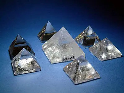 Clear Quartz Crystal Pyramids Set 3