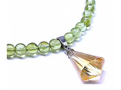 Citrine Pendant and Peridot Necklace