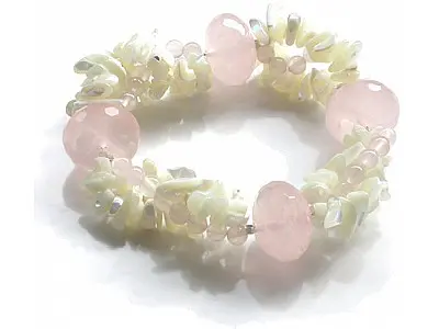 Rose Quartz and Shell Bracelet