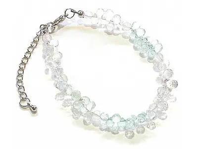 Aquamarine Faceted Teardrop Bracelet