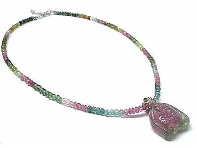 Tourmaline Fish Pendant Necklace