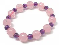 Rose Quartz and Amethyst Beads Bracelet