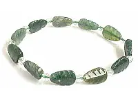 Green Agate and Clear Quartz Bracelet