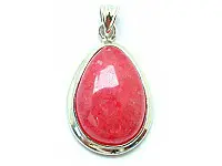 Rhodochrosite in Silver Teardrop Pendant