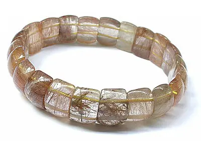 Rounded Rutilated Quartz Bracelet