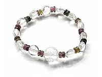 Clear Quartz Bracelet with Tourmaline