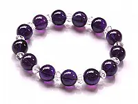 Amethyst and Clear Quartz Beads Bracelet