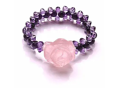 Amethyst Beads with Rose Quartz Bracelet