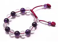 Amethyst and Clear Quartz Beads Bracelet