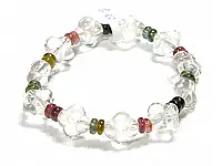 Clear Quartz Bracelet with Tourmaline