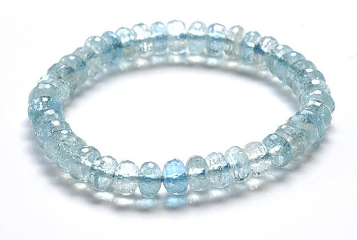 Aquamarine Faceted Beads Bracelet