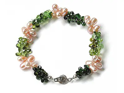 Green Tourmaline Pearl Bracelet