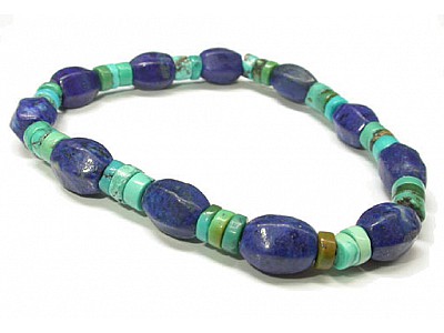 Lapis and Turquoise Bead Bracelet