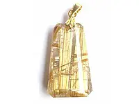 Rutilated Quartz Pendant with 18K Gold Clasp