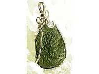 Moldavite in Silver Pendant