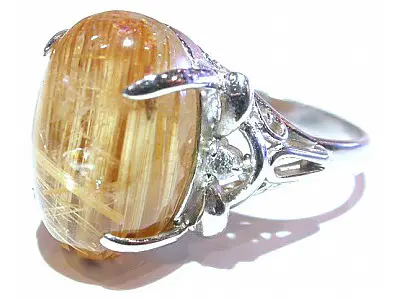 Rutilated Quartz Silver Ring