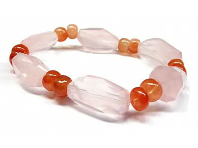 Rose Quartz and Rutile Beads Bracelet