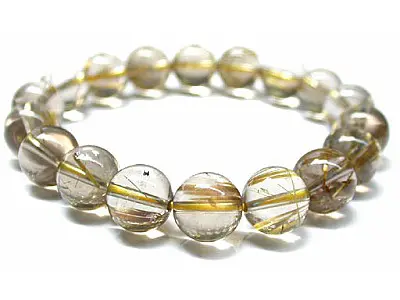 Rutilated Quartz 18 Beads Bracelet