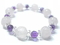 Rose Shape Rose Quartz Bead Bracelet