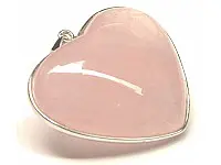 Rose Quartz Heart Pendant in Silver