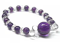 Amethyst and Clear Quartz Bracelet