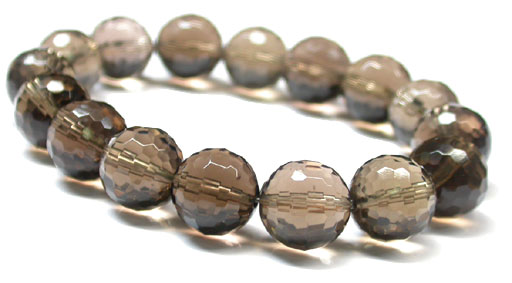 Smoky Quartz Faceted Beads Bracelet