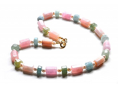 Brilliant Beryl Aquamarine Morganite Necklace