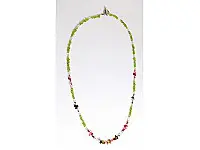 Peridot, Tourmaline, Clear Quartz and Pearl Necklace