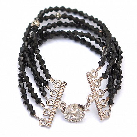 Obsidian multi strands bracelet