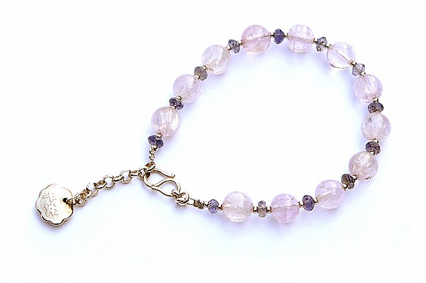 Kunzite Sterling Silver Peaceful Lock Bracelet