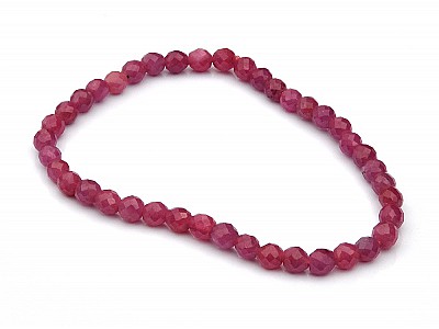 Ruby Faceted Beads Bracelet