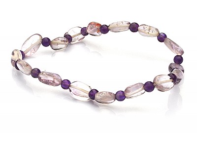 Amethyst and Clear Quartz Bracelet