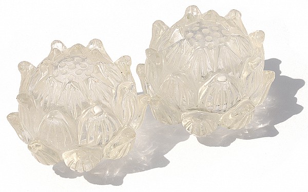 Clear Quartz Lotus pair