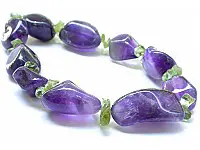 Amethyst and Peridot Bracelet