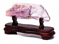 Beautiful Lilac kunzite Rock on Wooden Stand