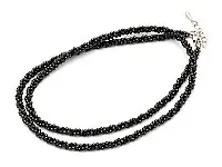 AAA 1.5mm Sparkle Black Faceted Spinel Necklace