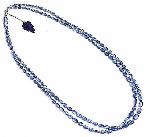 Blue Kyanite Necklace with Lapis Hanger