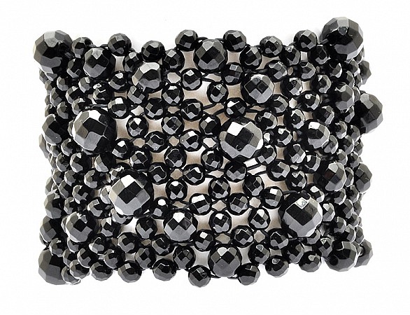 Black Agate Faceted Bracelet