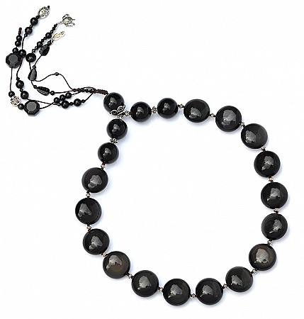 Obsidian Pebble Necklace