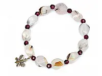 Agate Bracelet with Garnet beads