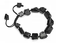 Black Tourmaline Rock Rough Bracelet