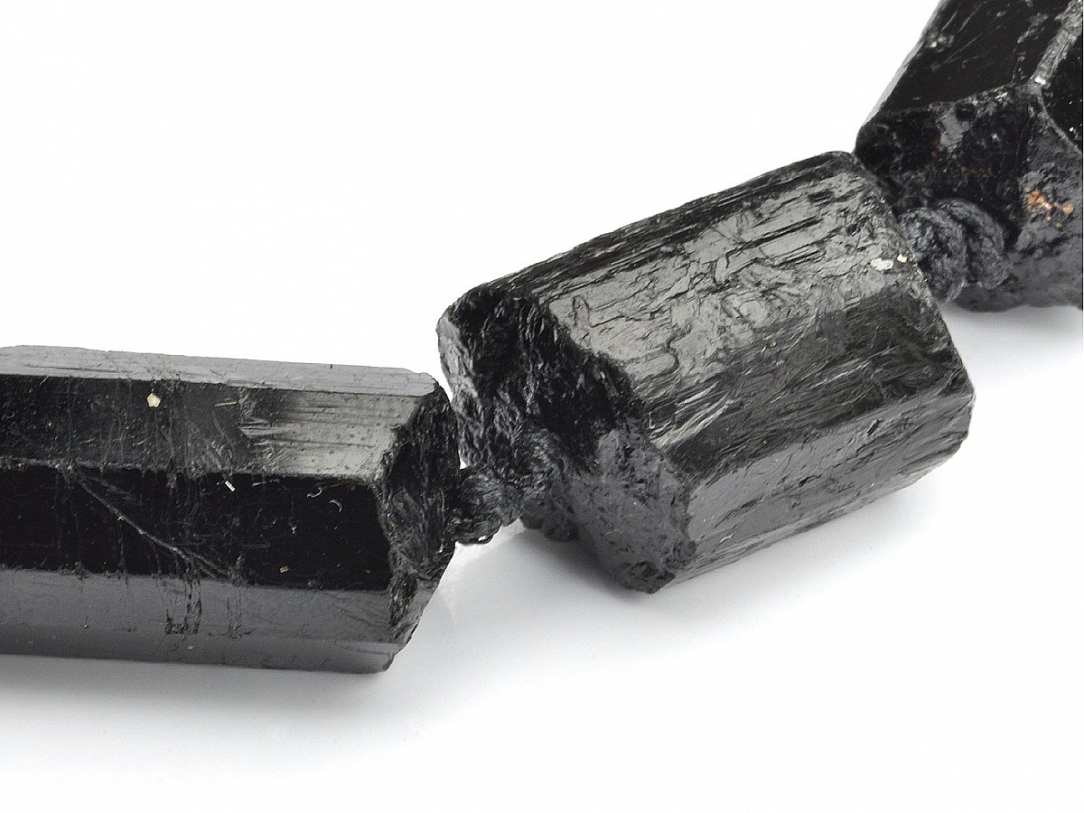 Black Tourmaline Rock Rough Bracelet