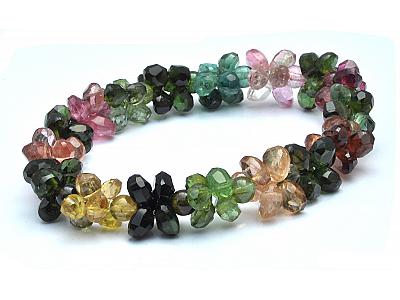 Genuine High Quality Rainbow Tourmaline Briolettes Bracelet